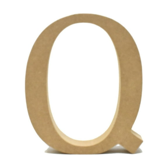 Smooth Pressed Board Wood Serif Letter, Natural, 5-1/8-Inch, Q