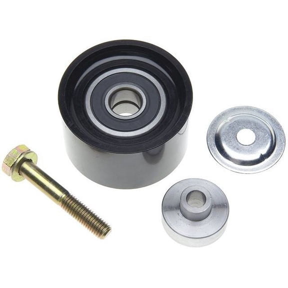 Smooth Pulley Accessory Belt Idler Pulley - Compatible with 2004 - 2007 International 8600 SBA 12.5L 6-Cylinder Diesel - Gates