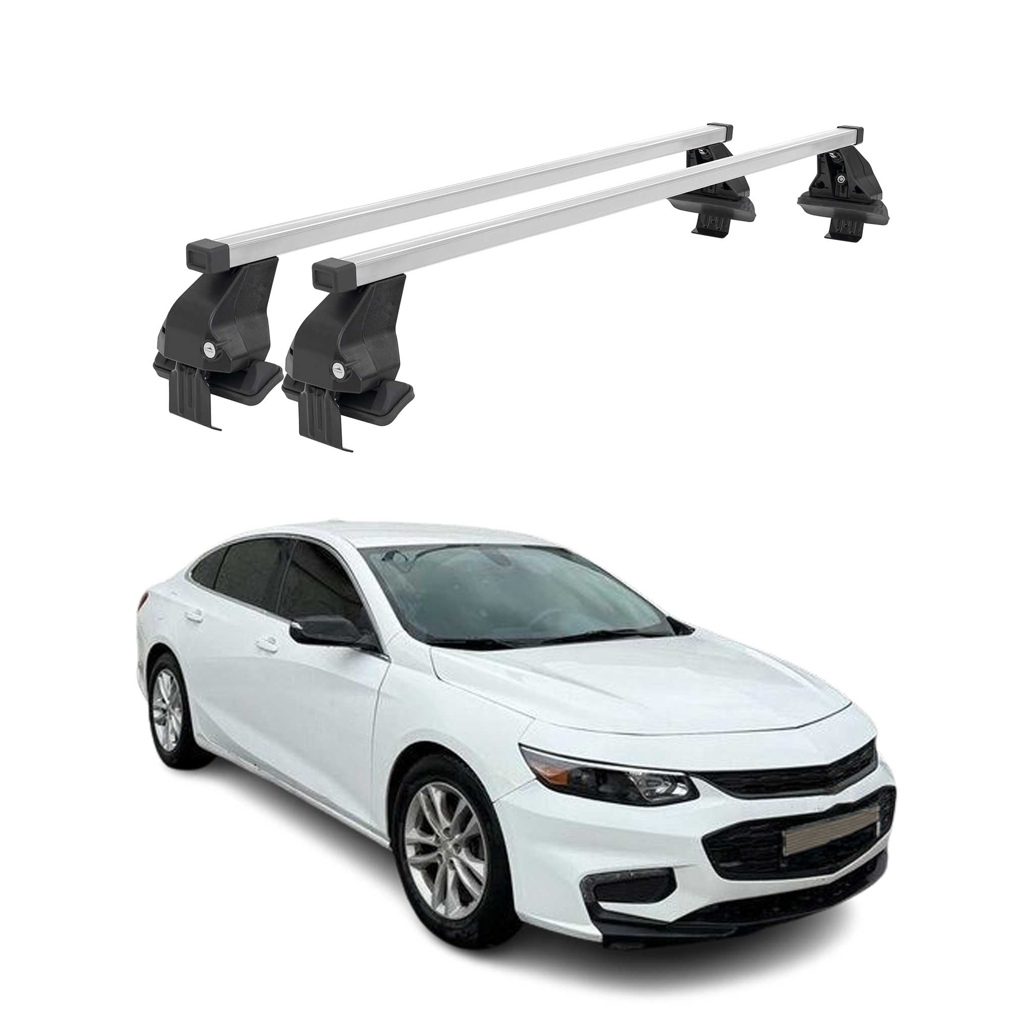 Smooth Roof Rack For Chevrolet Malibu 2016-2023 Silver Cargo Carrier Cross Bar