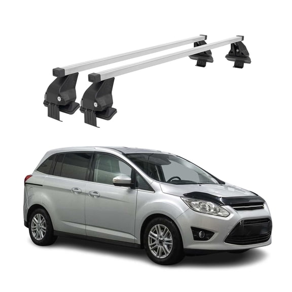 Smooth Roof Rack For Ford C-Max 2012-2018 Silver Carrier Top Cross Bar Luggage