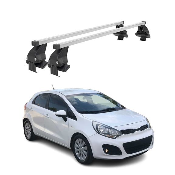 Smooth Roof Racks Cross Bars Carrier for Kia Rio Hatchback 2012-2017 Gray 2Pcs