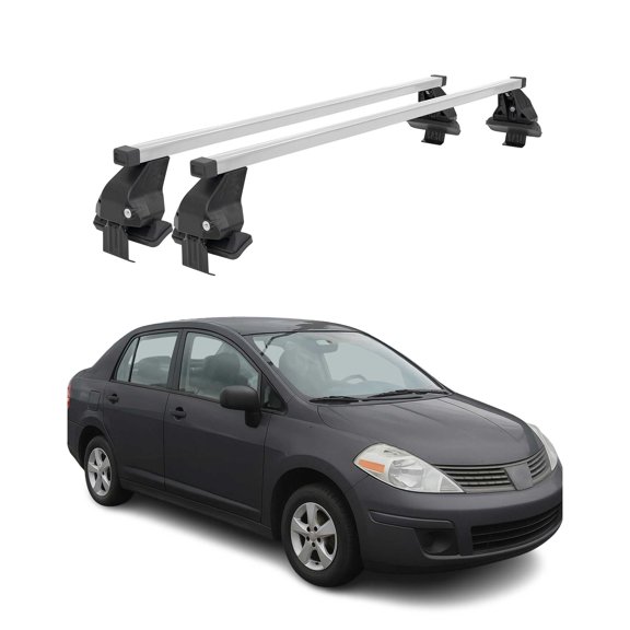 Smooth Roof Rack For Nissan Versa 2004-2012 Silver Carrier Top Cross Bar Luggage