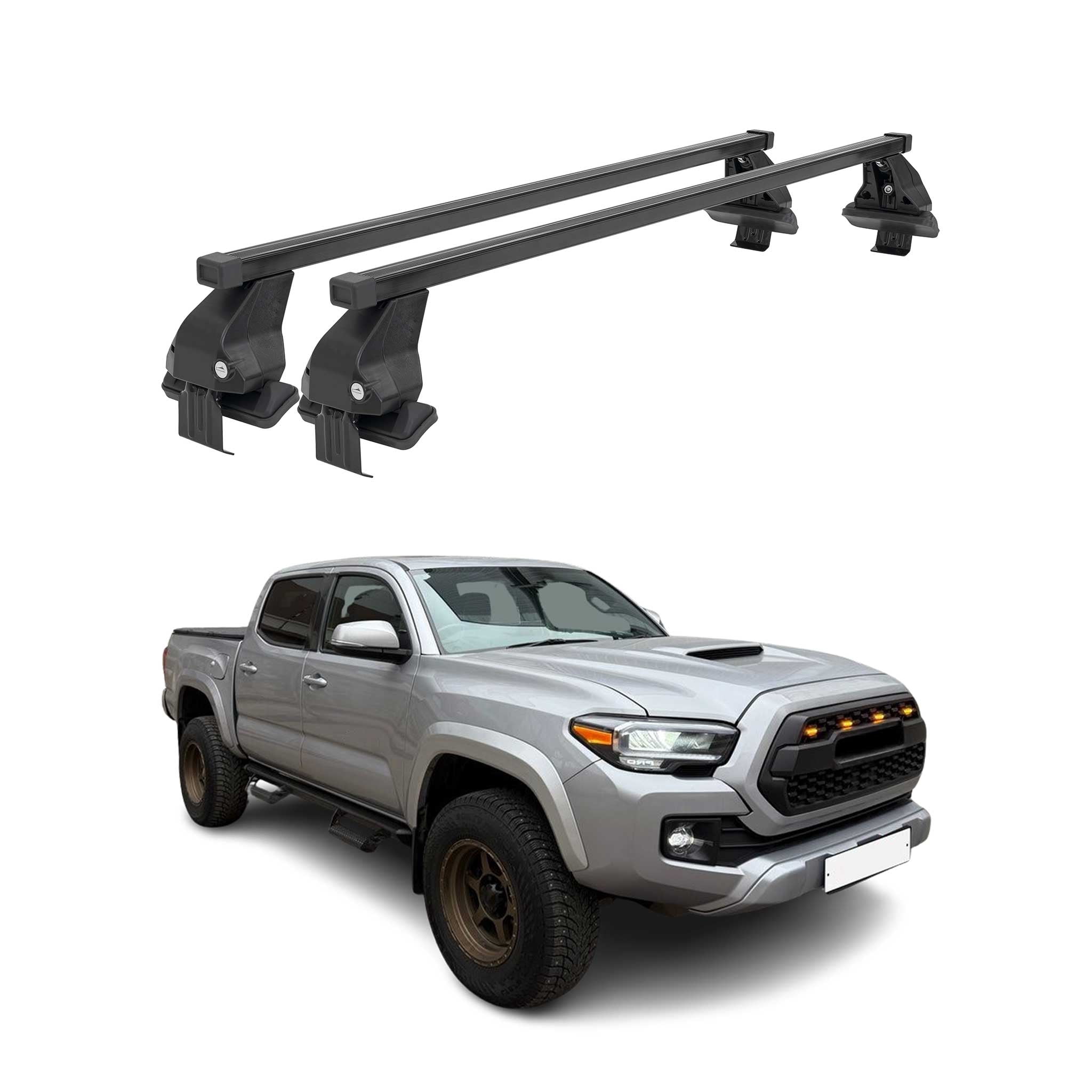 Smooth Roof Racks Cross Bars Luggage Carrier for Toyota Tacoma 2016-2023 Black