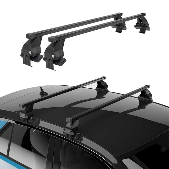 Smooth Roof Racks Cross Bars Carrier for Toyota Yaris 2007-2012 Hatchback Black