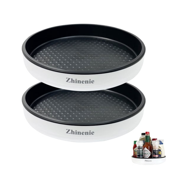 Smooth Rotation Lazy Susan Turntable – Rotating Tray for Kitchen, Pantry, Countertop, and Table, Non-Slip Surface, Durable Construction for Spice Jars, Condiments, and Snacks,10in2packs