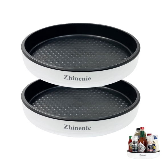 Smooth Rotation Lazy Susan Turntable – Rotating Tray for Kitchen, Pantry, Non-Slip  for Spice Jars, Condiments,,10in2packs