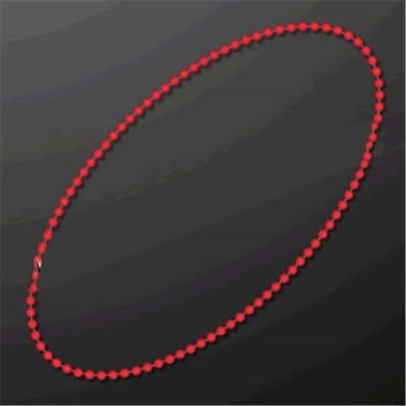 Smooth Round Opaque Bead Mardi Gras Necklace, Red - Pack of 12