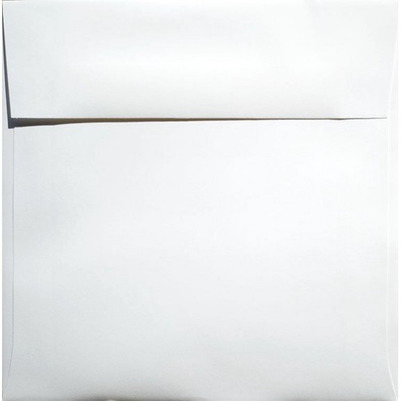 Smooth SOLAR WHITE Envelopes 32T - 25 PK -- Quality 7.5 Square (7-1/2-x-7-1/2) Square, Social and DIY Greeting Envelopes