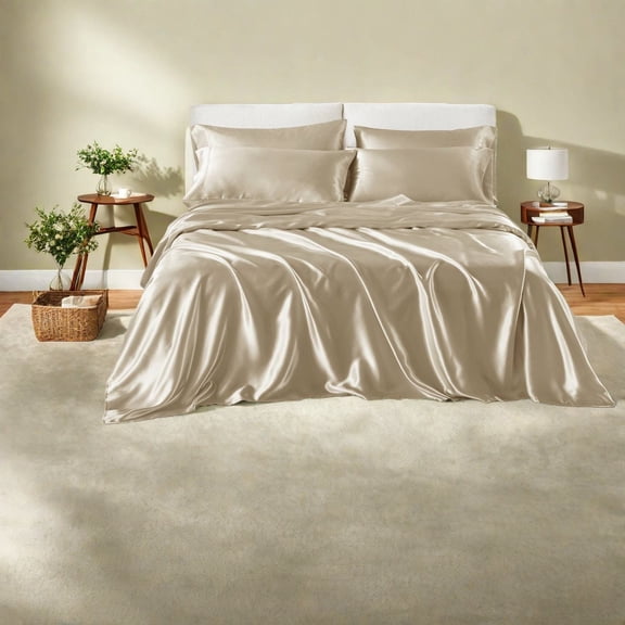 Smooth Satin Polyester Sheets And Sheet Sets Modern Twin Home Comfort