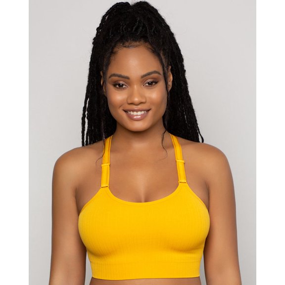 Smooth Seamless Comfort Wireless Longline Bra - Saffron