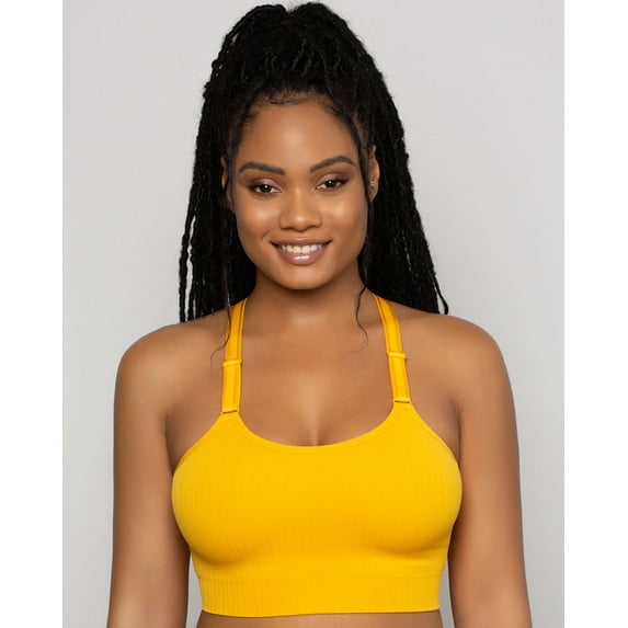 Smooth Seamless Comfort Wireless Longline Bra - Saffron