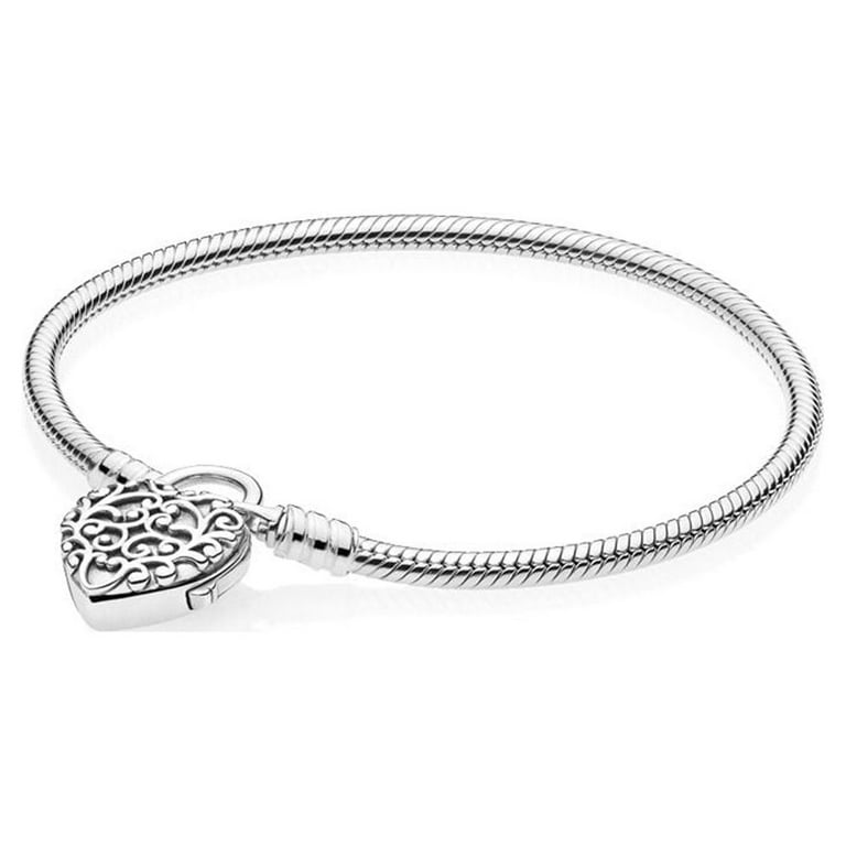 Sterling silver padlock bracelet