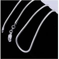 thumbnail image 1 of Smooth Snake Silver 1mm Chain Necklace 28 inches Lobster law clasp for Women Everyday Wear, 1 of 4