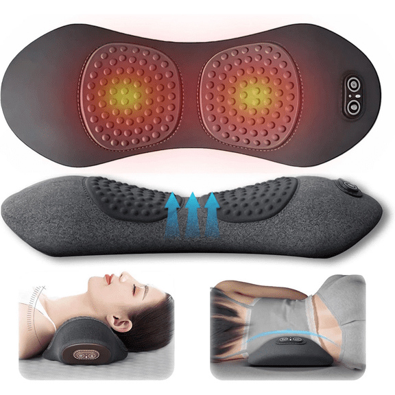 Smooth Spine Triple Fusion Back Massager, 2026 New Triple Fusion Massager for Sciatica, with Electric Traction Lifting & Heat Compress, All-Round Support, Relieve Neck/Shoulder Discomfort (Black)