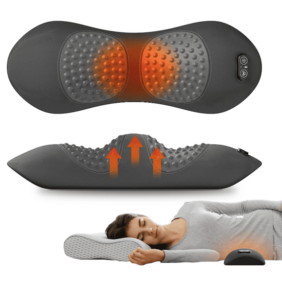 Smooth Spine Triple Fusion Back Massager, 2026 New Triple Fusion Massager for Sciatica, with Electric Traction Lifting & Heat Compress, All-Round Support, Relieve Neck/Shoulder Discomfort (Black)