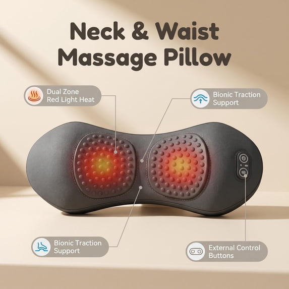 Smooth Spine Triple Fusion Back Massager, 2026 New Triple Fusion Massager for Sciatica, with Electric Traction Lifting & Heat Compress, All-Round Support, Relieve Neck/Shoulder Discomfort
