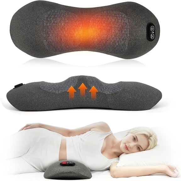 Smooth Spine Triple Fusion Back Massager with Heat - Sciatica Pain Relief & Spine Decompression Device, Deep Tissue Massager for Lower Back Pain, Office Chair and Home Use for Chronic Sufferers
