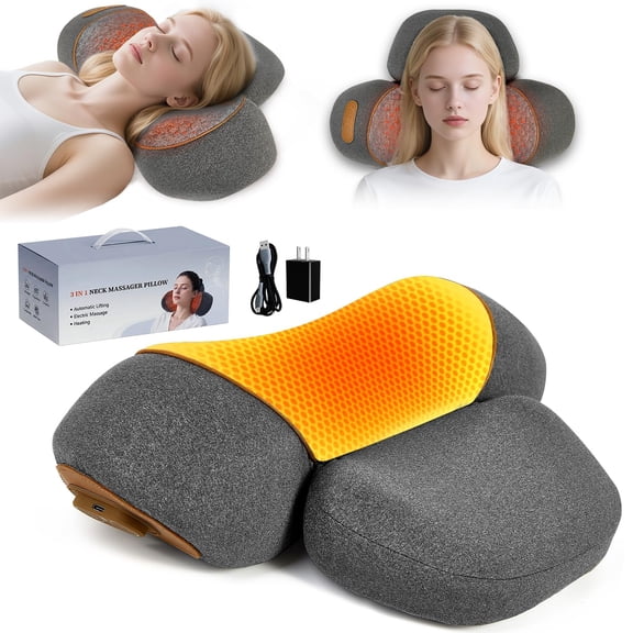 Smooth Spine Triple Fusion Back Massager with Heat - Sciatica Pain Relief & Spine Decompression Device, Deep Tissue Massager for Lower Back Pain, Office Chair and Home WWSOGQH