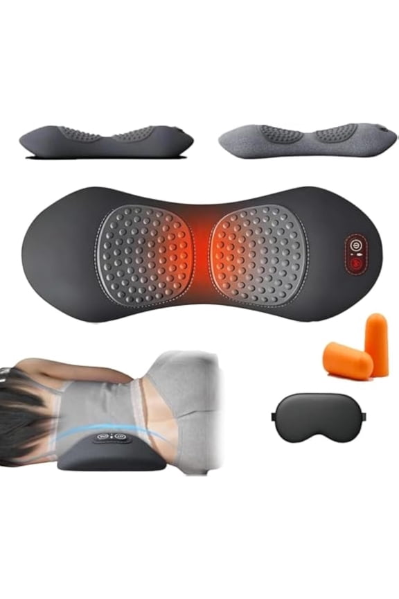 Triple Fusion Back Massager,Smoothspine Triple Fusion Back Massager,Smooth Spine 3 in 1 Neck Shoulder Backs Massagers with Traction Vibration & Heat (Gray)