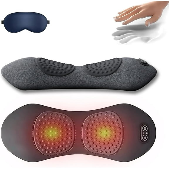 Smooth Spine Triple Fusion Back Massager, Soothe 3 in 1 Back Massager for Sciatica, Mysoothelab Neck Massagers Pillow, Three-Speed Constant Temperature Hot Compress, for Relieve Neck Pain (Black)