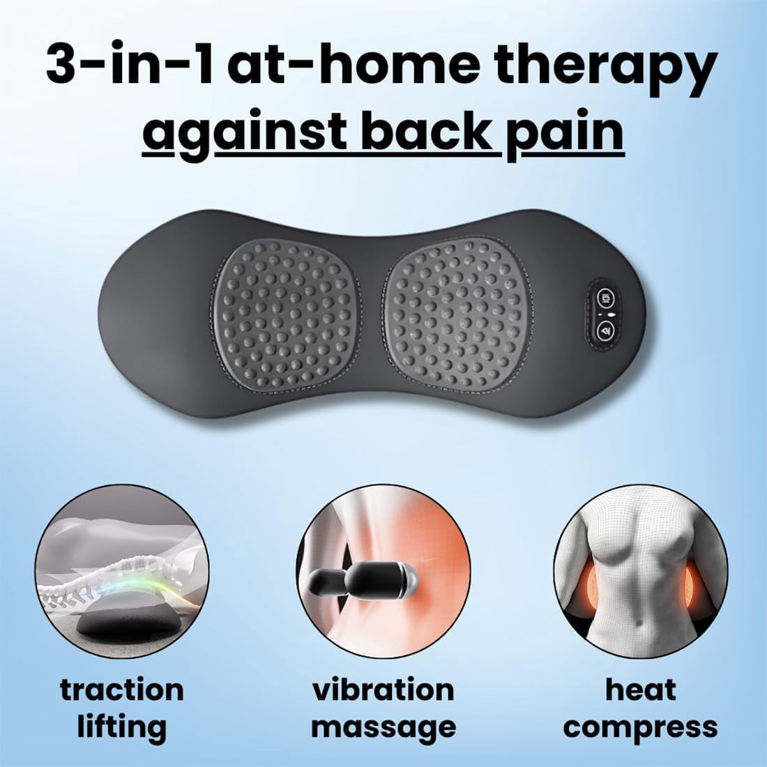 Smooth Spine Triple Fusion Back Massager, Soothe 3 in 1 Back