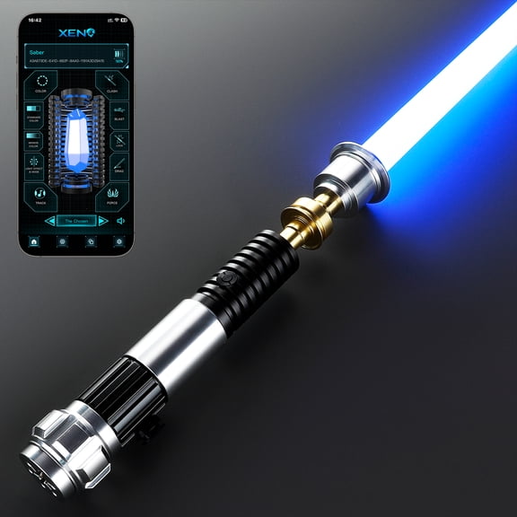 Smooth Swing Dueling Lightsaber for Adults | Pro Motion Control Infinite Color Changing 16 Sound Fonts | Heavy Metal Hilt Fx Light Sabers for Birthdays Props (Premium RGB)