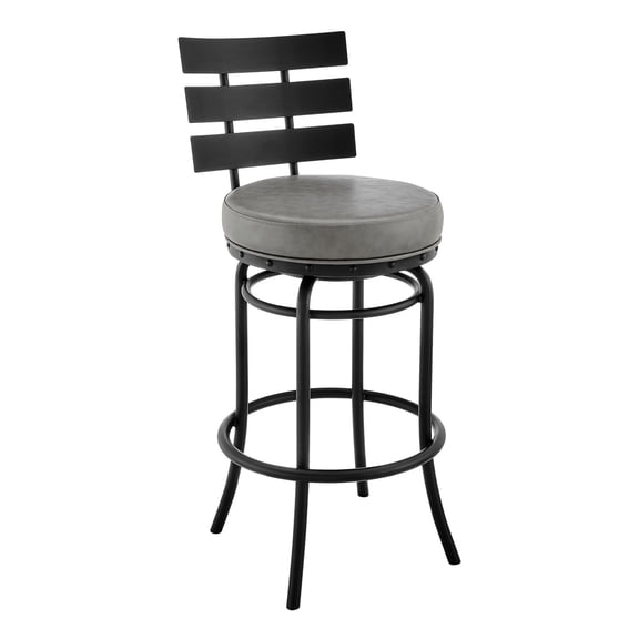 Smooth Swivel, Gray Faux Leather | Game Room Bar, Fun and Functional