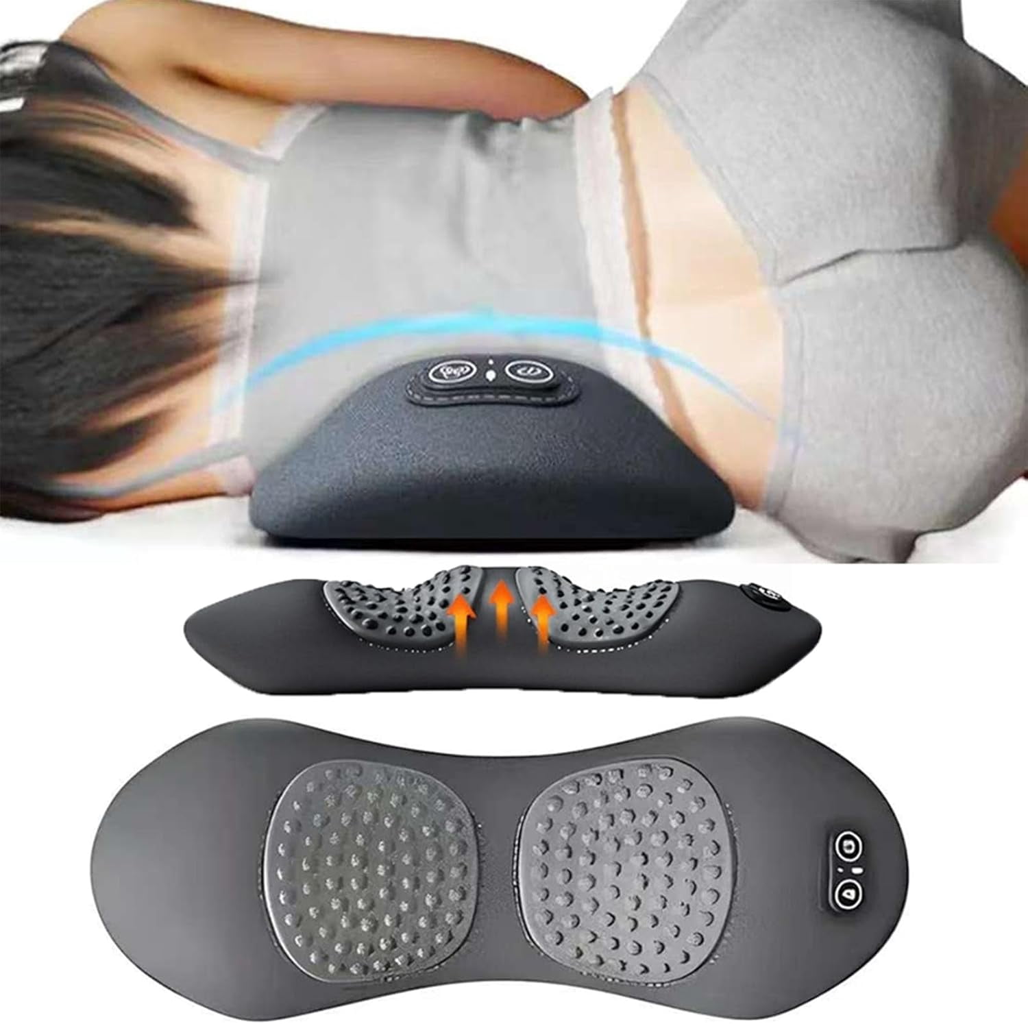 Smooth Triple Fusion Back Massager,3-in-1 Back Massager with Traction ...