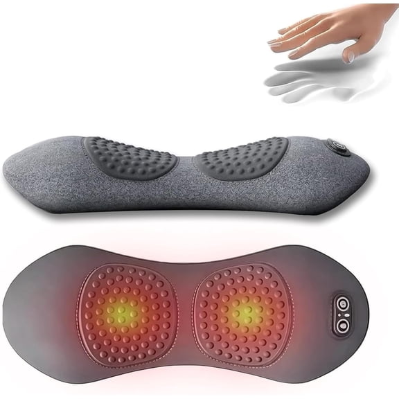 Smooth Triple Fusion Back Massager with Heat, 3-In-1 Traction & Vibration for Sciatica & Lower Back Pain Relief, Ergonomic Lumbar Support