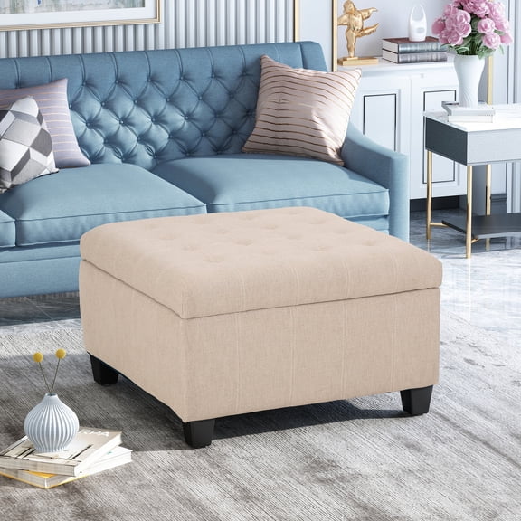 Smooth Upholstered Storage Ottoman - Offer Convenient Storage in Living Spaces