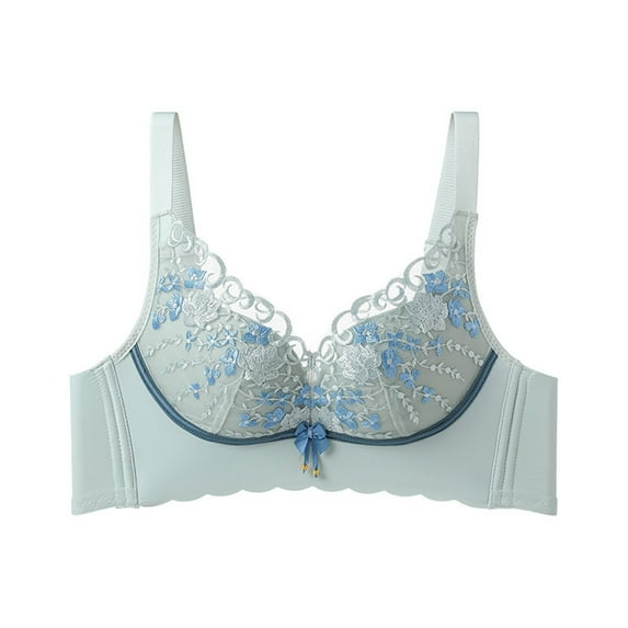 Smooth V Bras for Women Full Coverage Cotton Underwear Bra White Sports Bra Top Padded Seamless Adjustable Straps Bra