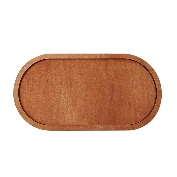 Smooth Varnished Wooden Serving Tray Sturdy Flat Base, Multi-Use for Desserts, Tea, Coffee, Wine & Snacks Perfect for Kitchen, Dining Table & Vanity Wooden Food Tray, Varnished Serving Tray(B)