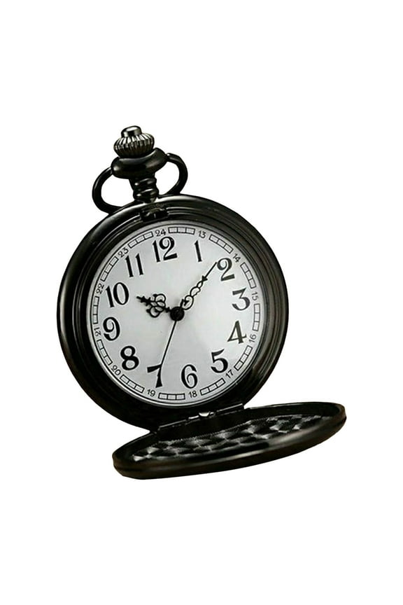 Smooth Vintage Pocket Watch with Chain, Arabic Numerals Scale Mens Watch Christmas Graduation Birthday Gifts Fathers Day