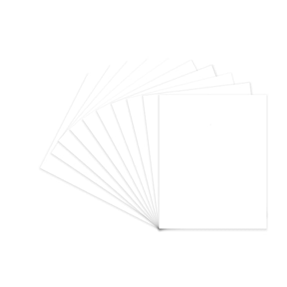 Smooth White 11x14 Backing Board - Uncut Photo Mat Board (10-Sheets)