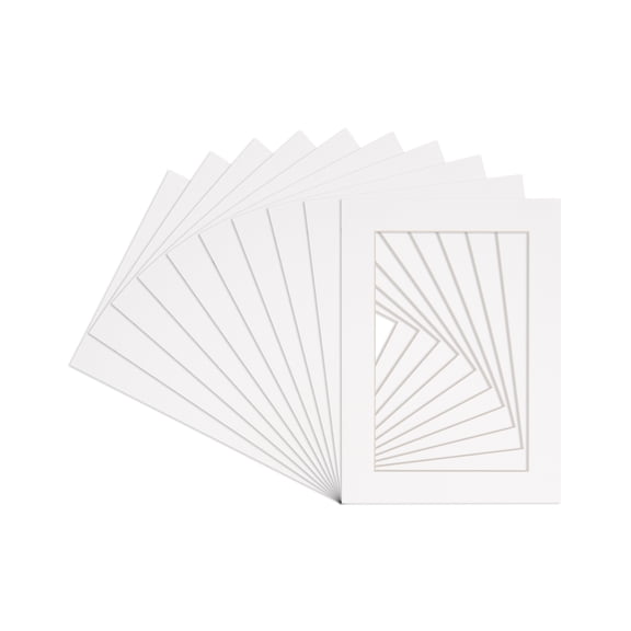 Smooth White 16x20 White Picture Mats with White Core for 11x14 Pictures - Fits 16x20 Frame