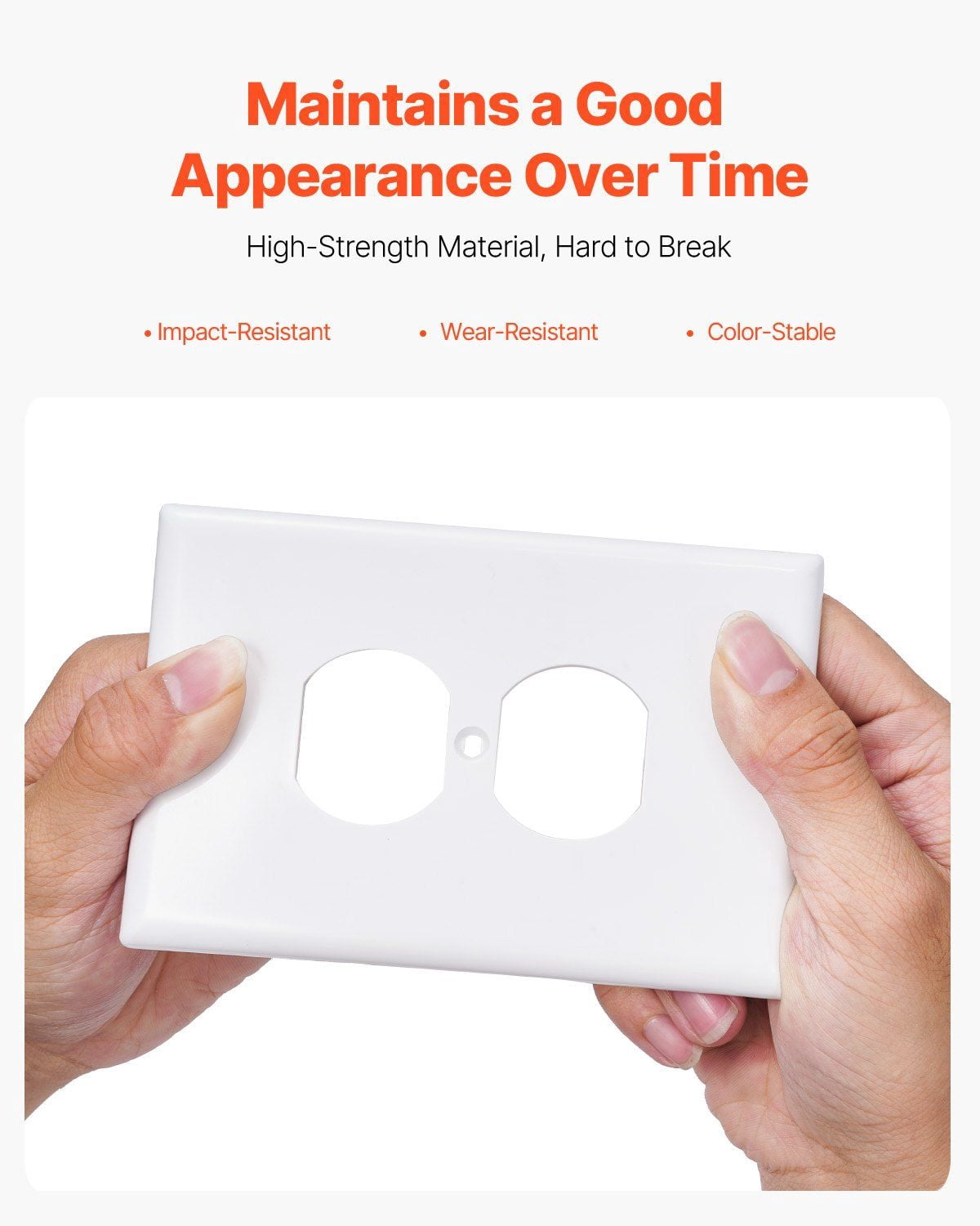 Smooth White Outlet Covers 10-Pack, 1-Gang Duplex Receptacle Faceplate