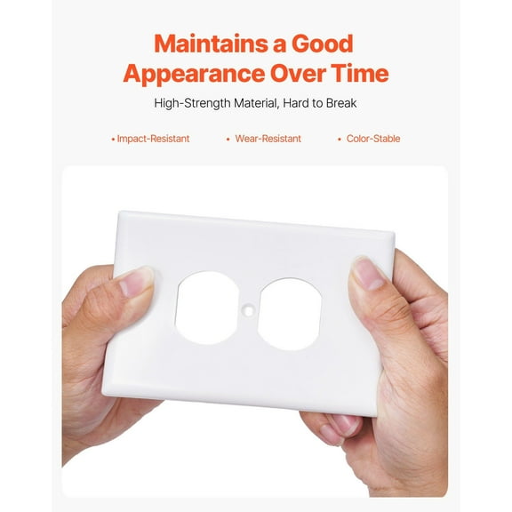 Smooth White Outlet Covers 10-Pack, 1-Gang Duplex Receptacle Faceplate