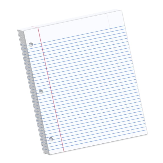 Smooth Writing Lined Filler Sheets 200 Sheets 3 Hole Punched Universally Binder Paper Writing Paper for Standard Binders