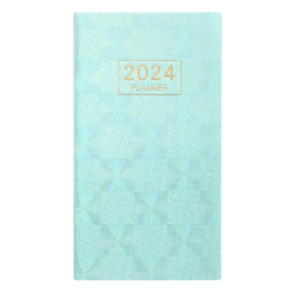 Smooth Writing Planner A6 2024 English Planner Faux Leather Hardcover Ink-proof Paper 120 Pages Elegant Journal Diary Notebook for Students