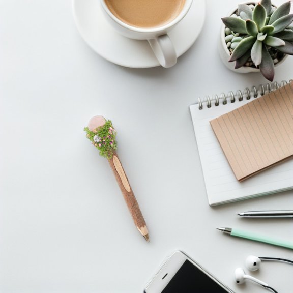 Smooth Writing Wooden Ink Pen with Rustic Bark Texture for Office and Home Use