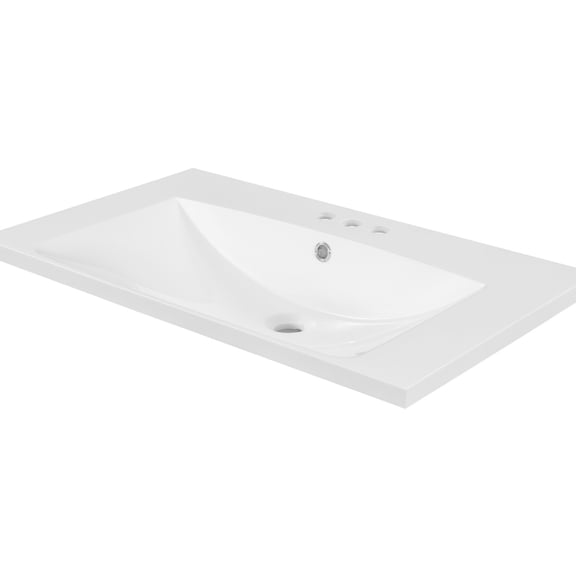 Smooth and Stain - Resistant Ceramic Surface - 30" Single Bathroom Vanity Top for Easy Cleaning