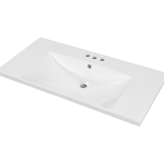 Smooth and Stain - Resistant Ceramic Surface - Easy - to - Clean 36" Single Bathroom Vanity Top for Instant Space Upgrade