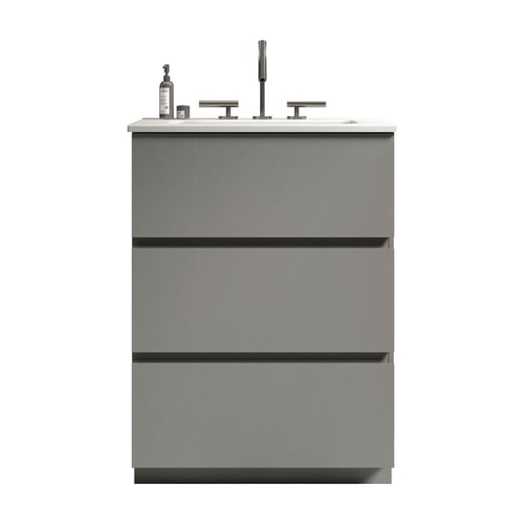 Smooth gray - Storage capacity growth - Family bathroom - E1 grade boards