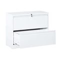 thumbnail image 1 of Smooth power coating, anti-scratch protection - White lateral file cabinet for office storage, 1 of 5