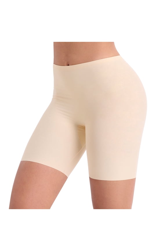 Women's Seamless Slip Shorts Underwear, Cooling Anti Chafing Invisible Under Dress Shorts for Women(Nude,,L)