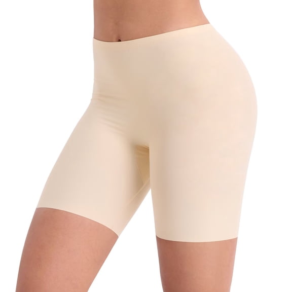 SmoothEase Women's Seamless Slip Shorts Underwear, Cooling Anti Chafing Invisible Under Dress Shorts for Women(Nude,,L)