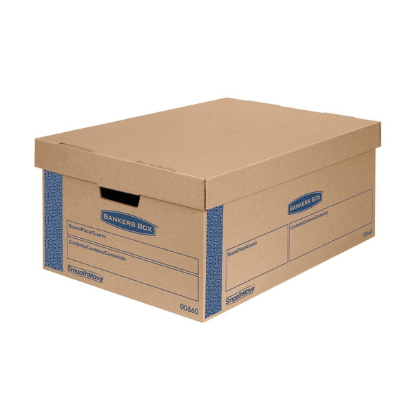 SmoothMove Prime Moving/Storage Boxes, Lift-Off Lid, Half Slotted Container, Large, 15 SmoothMove Prime Moving/Storage Boxes, Lift-Off Lid, Half Slotted Container, Large, 15
