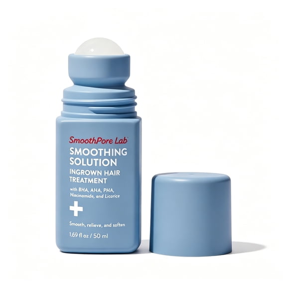 SmoothPore Lab Smoothing Solution Ingrown Hair Treatment Roll-On, Prevent Razor Bumps & Redness, With AHA BHA PHA Niacinamide, 50ml