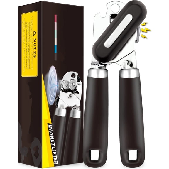 [Smoother Cut] Manual Can Openers with Magnet,No-Trouble-Lid-Lift,Handheld Can Opener Smooth Edge with Sharp Blade