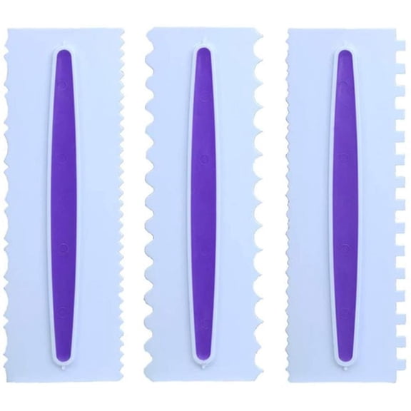 Cake Smoother Tool, Bench Scraper For Cake Decorating, Baking, Double Sided Patterned Edge Adjustable Cake Scraper, Plastic Sawtooth Comb (9.06 2.95 0.39in)